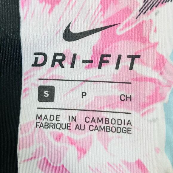 Nike DriFit Light Blue Pink Black Floral Leggings Small - Picture 4 of 4
